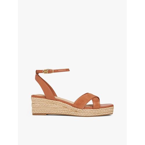 Espadrilles Compensées En Cuir Monogramme Leather Suede Mid Wedge Espad/cinnamon Bark