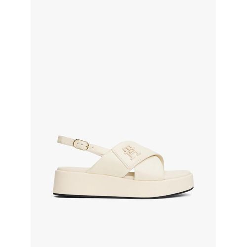 Sandales Compensées En Cuir Monogramme Th Th Logo Hw Padded Leather Sandal/muslin