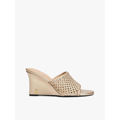 Mules Compensées En Cuir Crocheté Métallisé Crochet Metallic Lthr Wedge Mule/Gold - 37
