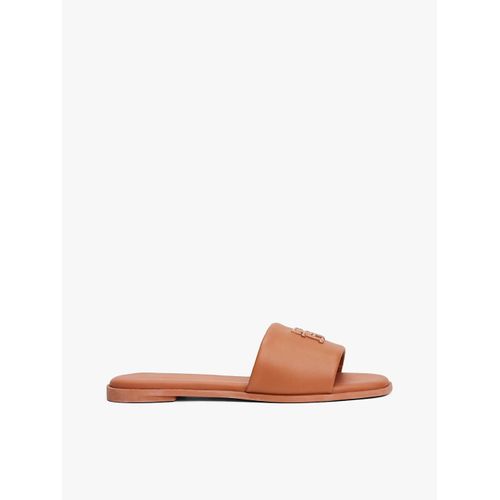 Mules En Cuir Monogramme Th Th Logo Hardware Leather Mule/cinnamon Bark