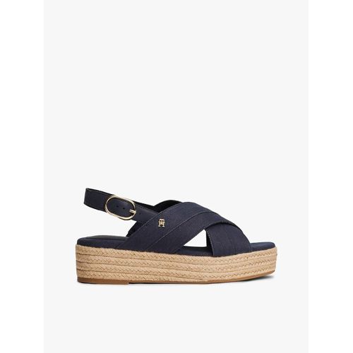 Sandales Espadrilles En Denim Plateforme Denim Espadrille Platform Sandal/space Blue