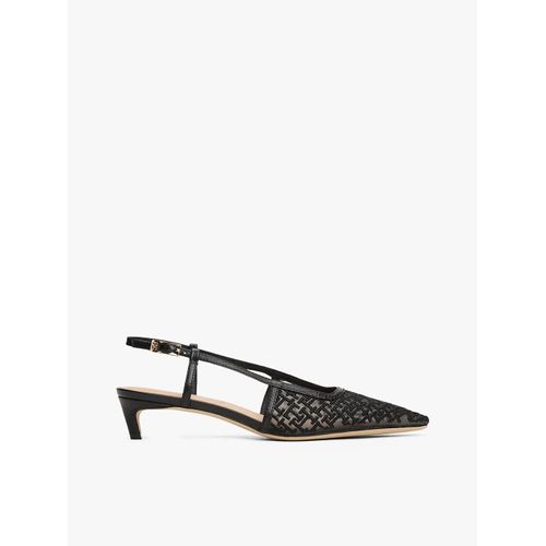 Slingback En Maille Monogramme Th Mono Squared Toe Kitten Slingb/black