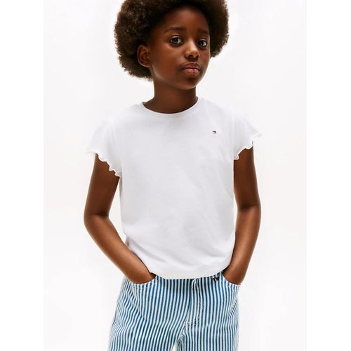 T-Shirt Ajusté Manches À Volants Essential Ruffle Sleeve Top Ss/White - 104 Cm
