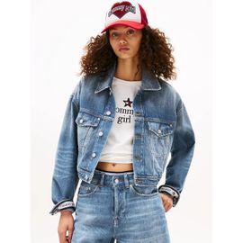 Veste Courte Oversize En Denim Tommy Girl Tommy Girl Ovsz Crp Trucker Jkt/Indigo Wash - Xxs