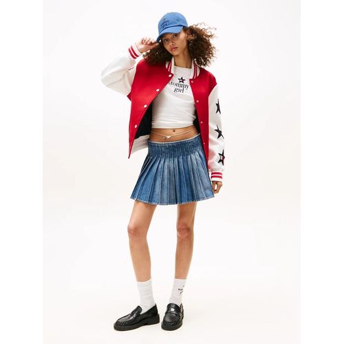 Minijupe Plissée En Denim Tommy Girl Tommy Girl Pleated Denim Skirt/Indigo Wash - Xl