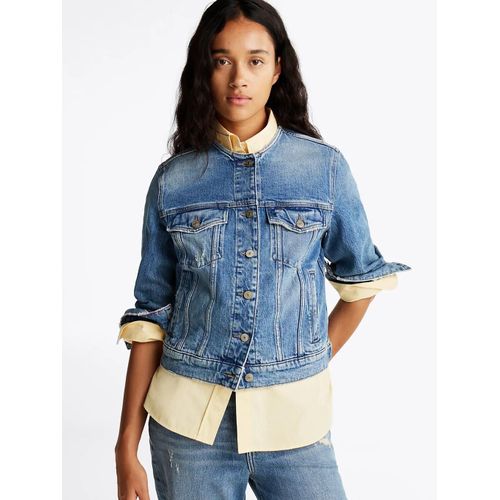 Veste Trucker En Denim Sans Col Collarless Trucker Ai6137/Light Blue - Xs