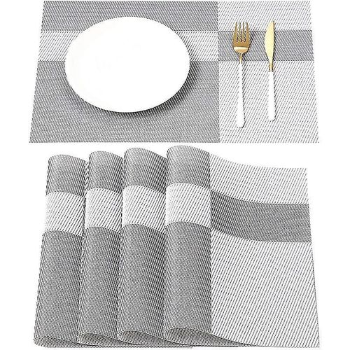 45cm * 30cm, Ensemble De 8 Sets De Table Sets De Table En Vinyle Tiss Rsistant  La Chaleur Sets De Table