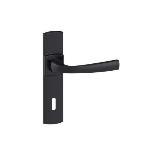 Poignées de porte sur plaques - entraxe 165 mm - noir mat Onyx - Muze - clé L VACHETTE