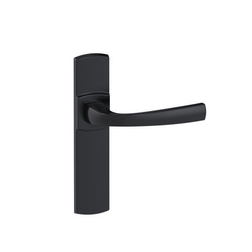 Poignées de porte sur plaques - entraxe 165 mm - noir mat Onyx - Muze - bec-de-cane VACHETTE