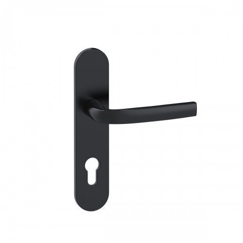 Poignées de porte sur plaques - entraxe 165 mm - noir mat Onyx - Logio - clé I VACHETTE