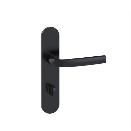 Poignées de porte sur plaques - entraxe 165 mm - noir mat Onyx - Logio - condamnation sans voyant VACHETTE