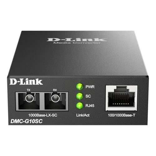 D-Link DMC G10SC - Convertisseur de média à fibre optique - 1GbE - 10Base-T, 100Base-TX, 1000Base-T, 1000Base-LX - RJ-45 / mode unique SC - jusqu'à 10 km - 1310 nm