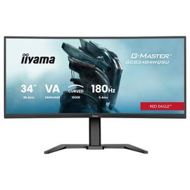 iiyama G-MASTER Red Eagle GCB3484WQSU-B1 - Écran LED - jeux - incurvé - 34" (31.4" visualisable) - 3440 x 1440 UWQHD @ 180 Hz - VA - 500 cd/m² - 4000:1 - 0.4 ms - 2xHDMI, DisplayPort, 2xUSB-C...