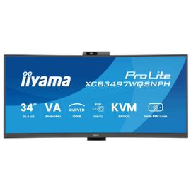 iiyama ProLite XCB3497WQSNPH-B1 - Écran LED - incurvé - 34" (31.3" visualisable) - 3440 x 1440 UWQHD @ 120 Hz - VA - 300 cd/m² - 3000:1 - 0.4 ms - 2xHDMI, DisplayPort, USB-C - haut-parleurs -...