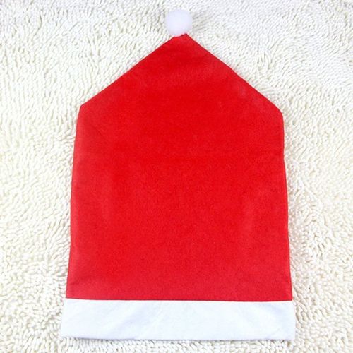 Juste De Chaise En Coton Non Tissé Père Noël, Chapeau Rouge De Table, Couverture Arrière De Chaise, Décorations Pour La Maison Xman, 60cm X 50cm