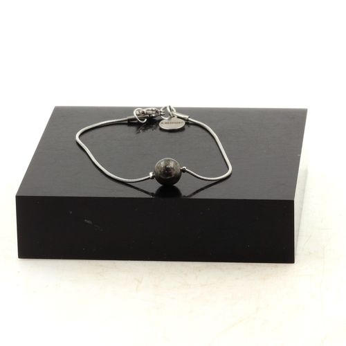 Bracelet En Acier Inoxydable 1 Perle Pyrite D'espagne 8 Mm. Fabriqué En France.