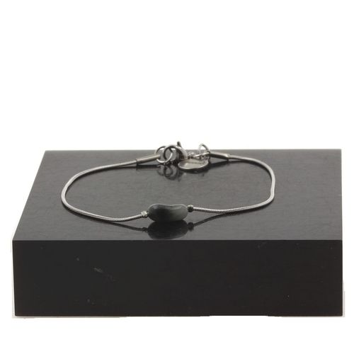 Bracelet En Acier Inoxydable 1 Perle Oeil De Faucon D'afrique Du Sud Fabriqué En France.