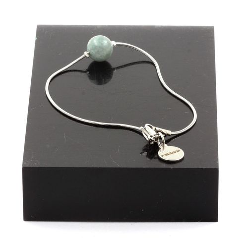 Bracelet En Acier Inoxydable 1 Perle Jade 8 Mm. Fabriqué En France.