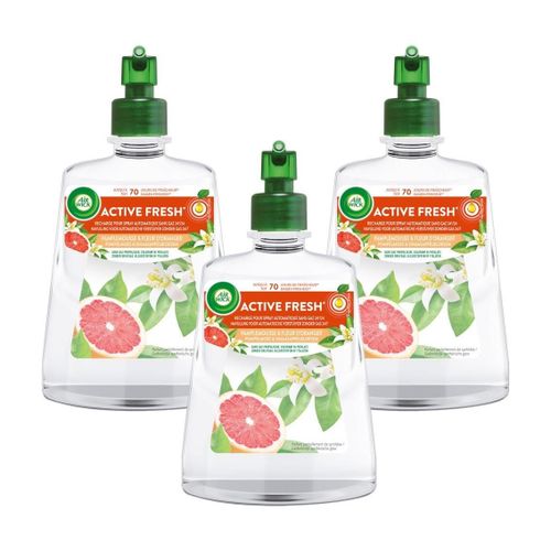 AIR WICK Lot de 3 Recharges diffuseur spray automatique désodorisant sans gaz Pamplemousse