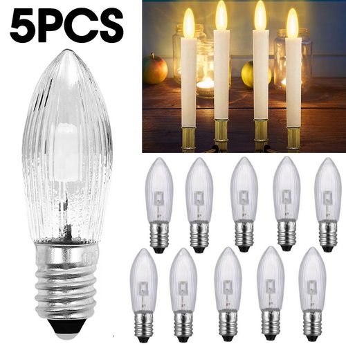 Ampoule Led E10 De Remplacement, 5 Pièces, Lumière Chaude, Économie D'énergie, Pour Salon, Décoration De Noël, Maison, 10v-55v