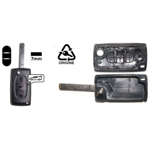 Coque + Clé À Rabat Modèle Lame Avec Deux Boutons. Pile Dans La Coque - Citroen C3