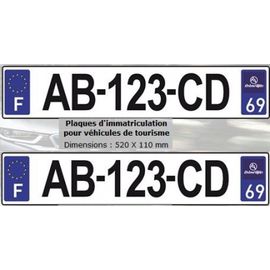 Plaques D'immatriculation Avant Et Arrière Pour Voiture En Plexiglass Avec Logo Régional Pour Voiture 520 X 110 Mm. Livré Avec Jeu De Rivets Blancs -