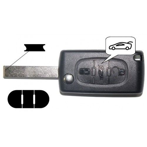 Coque + Clé Vague À Rabat 3 Boutons - Citroen C4 Picasso
