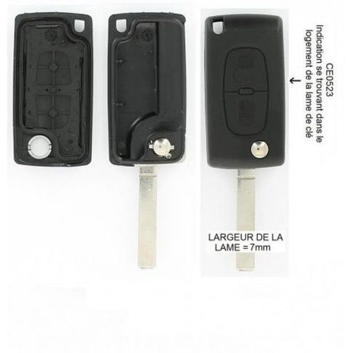Coque + Clé Vague À Rabat 2 Boutons - Citroen C4 Picasso À Part. 01/2006