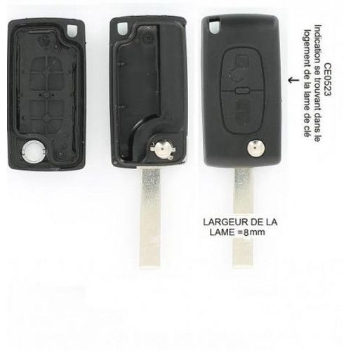 Coque + Clé Vague À Rabat 2 Boutons - Citroen C4 Picasso À Part. 01/2006
