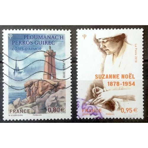 Suzanne Noel - Médecin 0,95€ (Très Joli N° 5203) + Ploumanac'h Perros-Guirrec - Phare - Côtes D'armor 0,80€ (Très Joli N° 5244) Obl - France Année 2018 - Brn83 - N30040