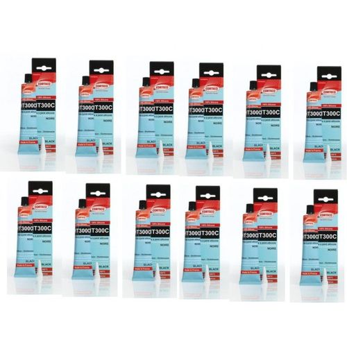 12 Tubes Pâte À Joint Silicone Noir 300°C Premium -
