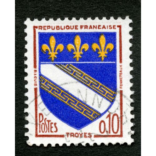 Timbre Oblitéré République Française, Troyes, Postes, 0.10