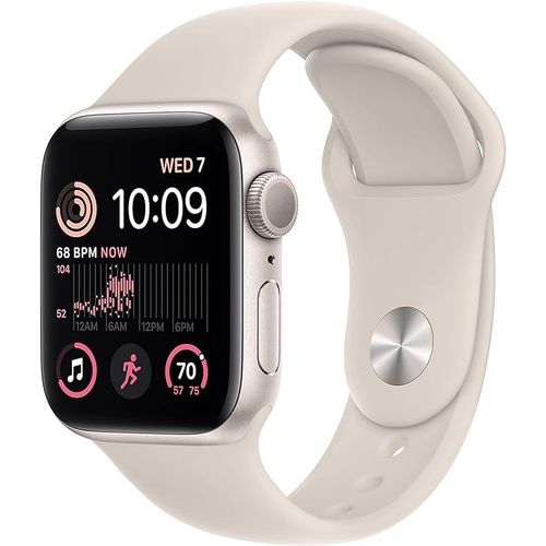 Apple Watch Se (Gps) - 2eme Génération - Boîtier 40 Mm Aluminum/Lumière Stellaire - Bracelet 130 - 200 Mm