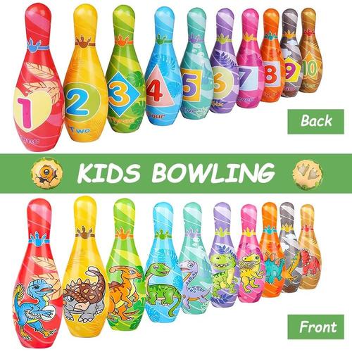 deAO Bowling en Plastique-Jeu de Quilles pour Bébé-avec 10 Quilles