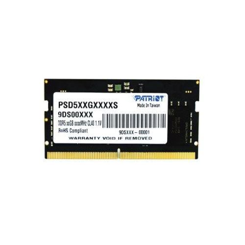 Patriot DDR5 SO-DIMM Patriot 16Go 4800MHz PC5-38400 1,1V CL40 (1 x 16GB, 4800 MHz, RAM DDR5, SO-DIMM), Mémoire vive