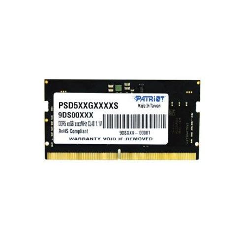 Patriot DDR5 SO-DIMM Patriot 16Go 4800MHz PC5-38400 1,1V CL40 (1 x 16GB, 4800 MHz, RAM DDR5, SO-DIMM), Mémoire vive