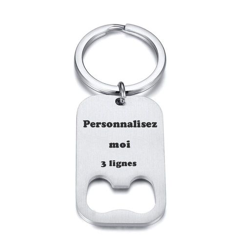Porte-Clés Décapsuleur Plat Gravure Personnalisée Acier Inoxydable