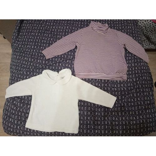 2 Pulls Légers Fille 3 Mois Très Bon État