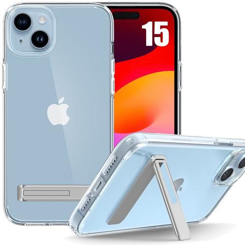 Coque Support Pour Iphone 15 Protection Transparente Elégant Antichoc Tpu Souple - E.F.Connection