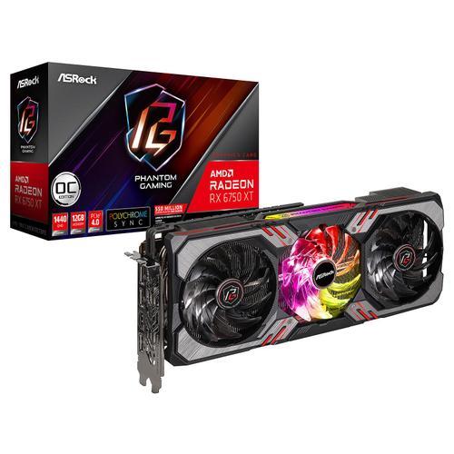 AsRock Carte graphique Asrock AMD Radeon RX 6750 XT Phantom Gaming D 12GB OC (12?Go), Carte graphique