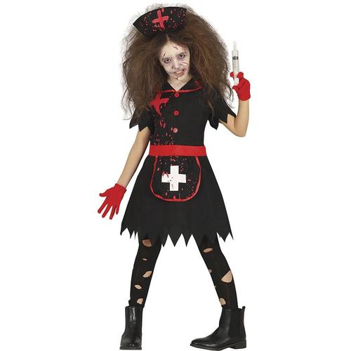Déguisement Infirmière Vintage Zombie Noir Fille