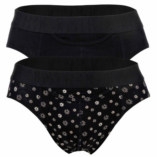 Hom Slips Homme, Lot De 2 - Mini Briefs Ho1 Joan #2, Coton Noir M (Medium)