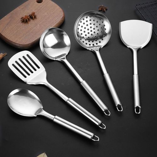 Spatule Wok En Acier Inoxydable 304, Accessoires De Cuisine En Métal, Tourneur À Fente, Cuillère À Riz, Louche, Outils De Cuisine, Accessoires D'ustensiles