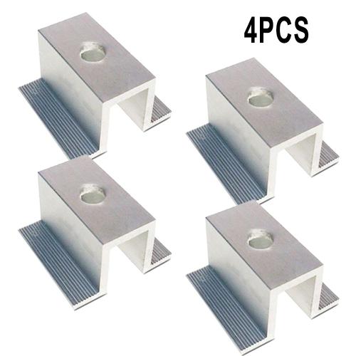 Pince centrale solaire longue pour cadre, aluminium photovoltaïque, accessoires de panneau solaire, résistance à la corrosion, 25-50mm, lot de 4 ou 10 pièces