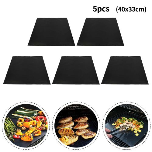 Polymères Antiadhésifs Pour Barbecue, 40x33cm, Feuille De Cuisson Facile À Nettoyer