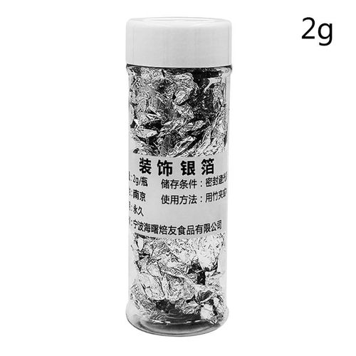 Papier Aluminium Argenté 2g/Pot, Décoration De Sécurité Pour Gâteau, Crème Glacée, Boissons, Nourriture, Dessert, Maison, Bar, Restaurant