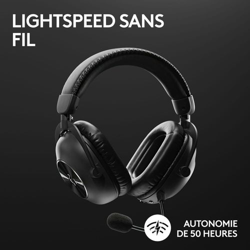 Logitech PRO X - Micro-casque - circum-aural - LIGHTSPEED - sans fil - isolation acoustique