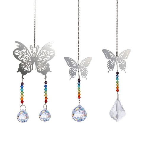 Attrape-Soleil en Clip, Prisme, Papillon, avec Arc de Pluie, pour Fenêtre, Ornements Tendance, pour Maison, Jardin, Décoration de Mariage