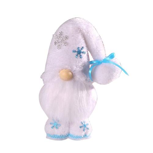 Gnome de flocon de neige debout de Noël, barbe blanche décorative, beurre pour la maison, décor de fête d'anniversaire, nouvel an, M76D
