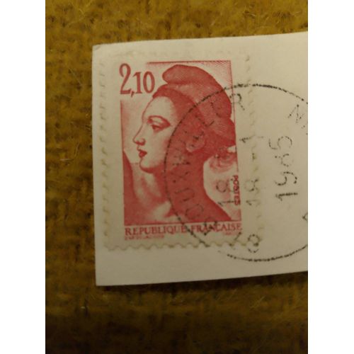 Timbre Oblitéré République Française 2,10 Marianne Rouge.